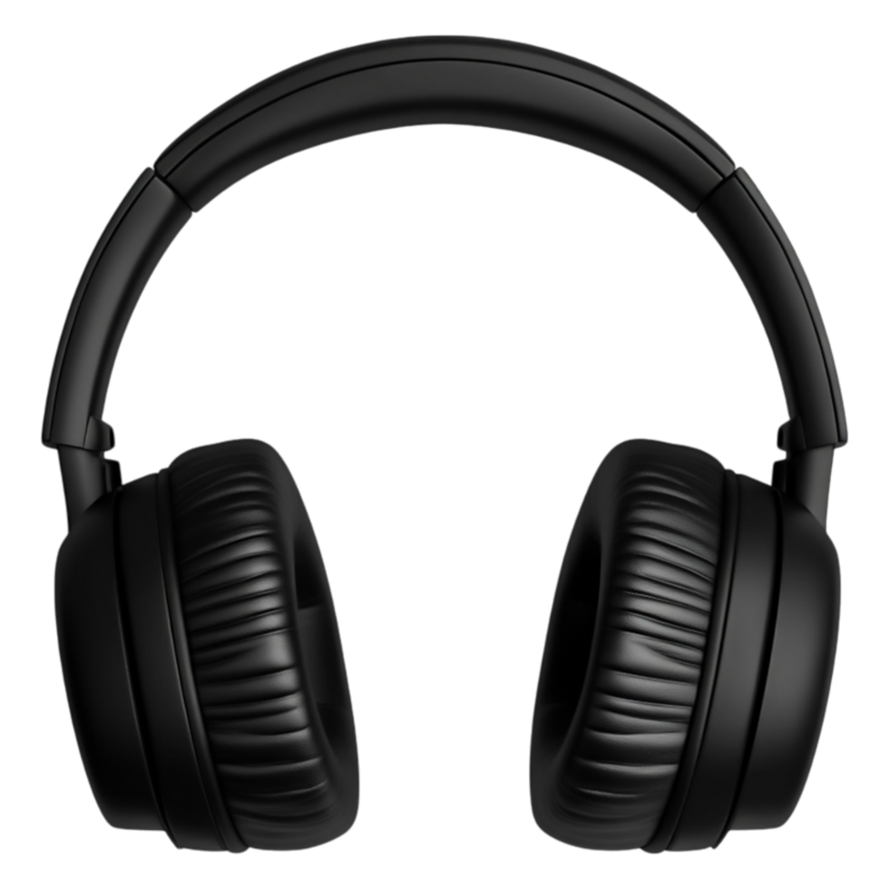 Black Wireless Headphones with Comfortable Padding and Sleek Design png