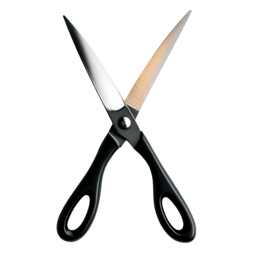 Sharp Scissors with Black Handle on Black for Crafts png