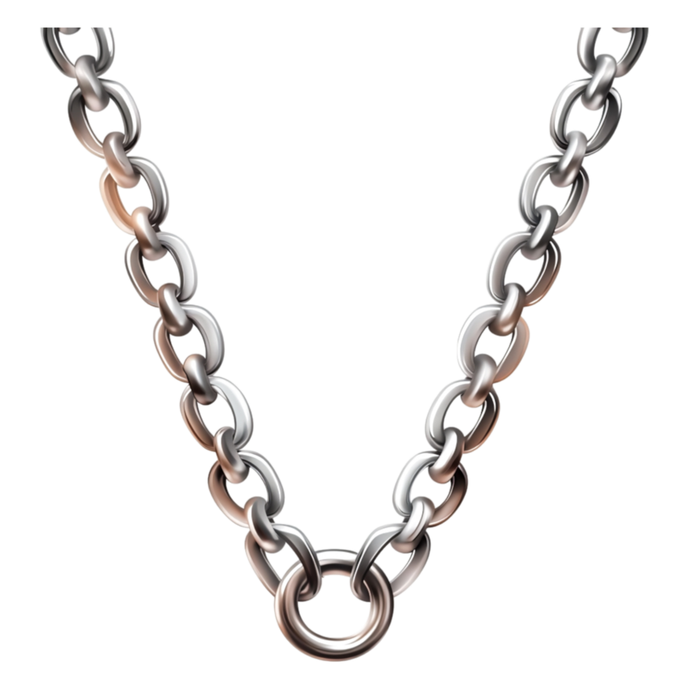 Metallic Chain Link on for Design Use png