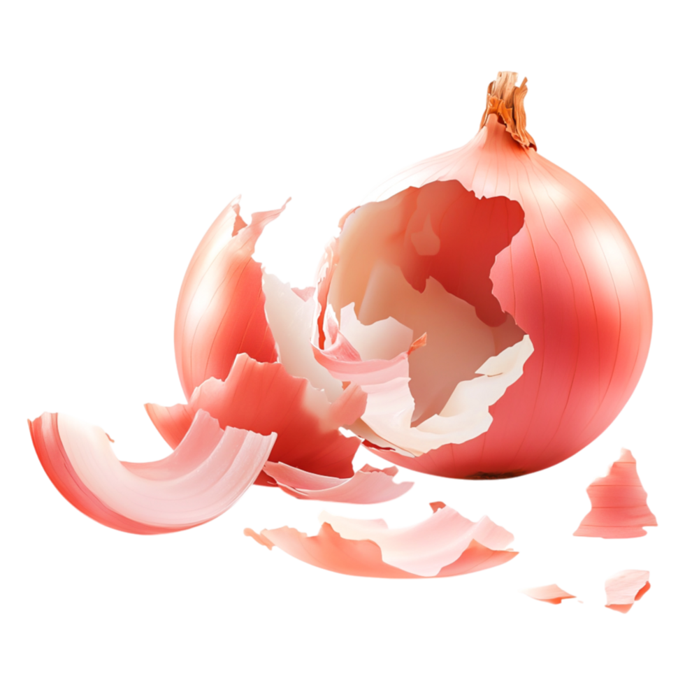 Fresh Organic Onion with Layers and Peels on png