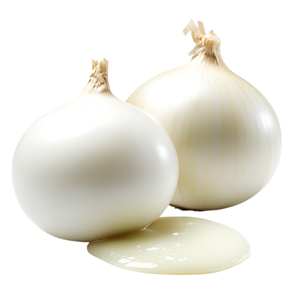 Fresh White Onions on with Water Droplet png