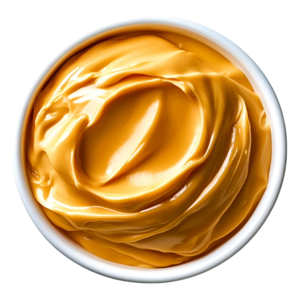 Creamy Smooth Peanut Butter in a White Bowl Freshly Prepared png
