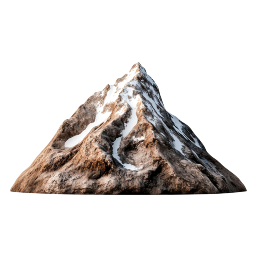 Stunning Snow-Capped Mountain Peak Surrounded by Clear Blue Sky png