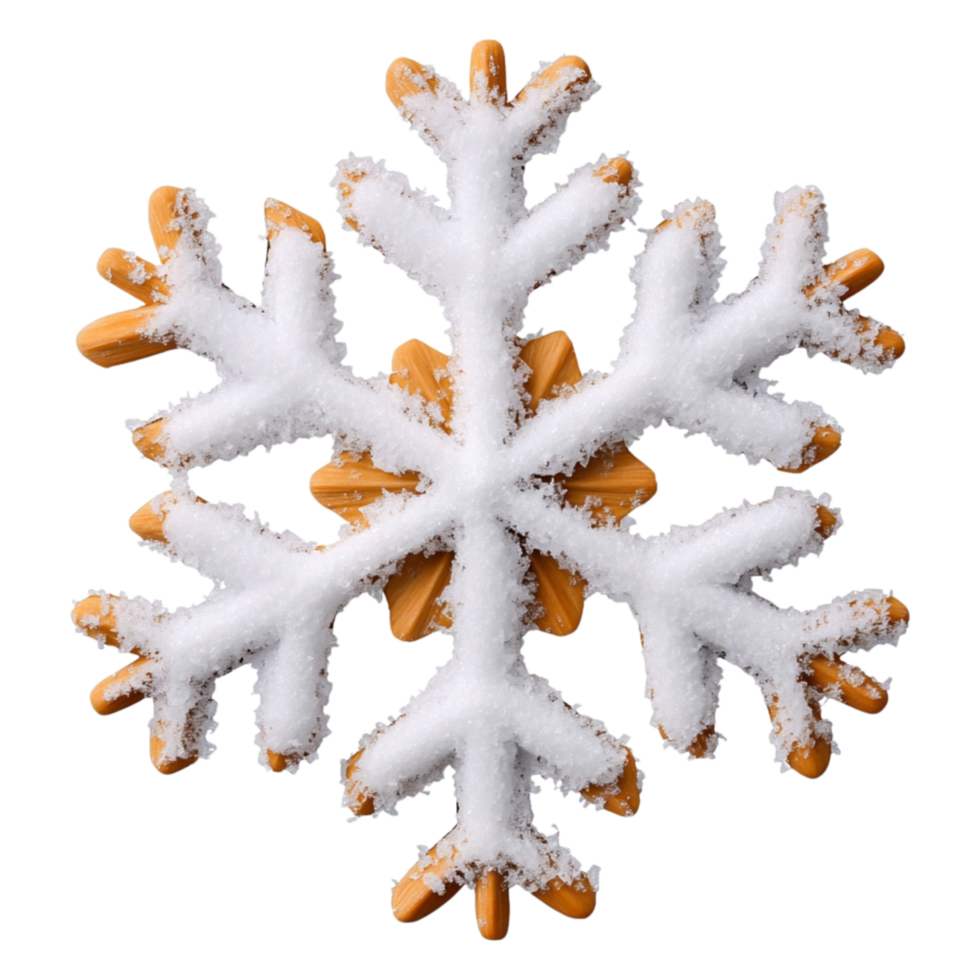 Single Unique Snowflake with Intricate Patterns and Frost Details png