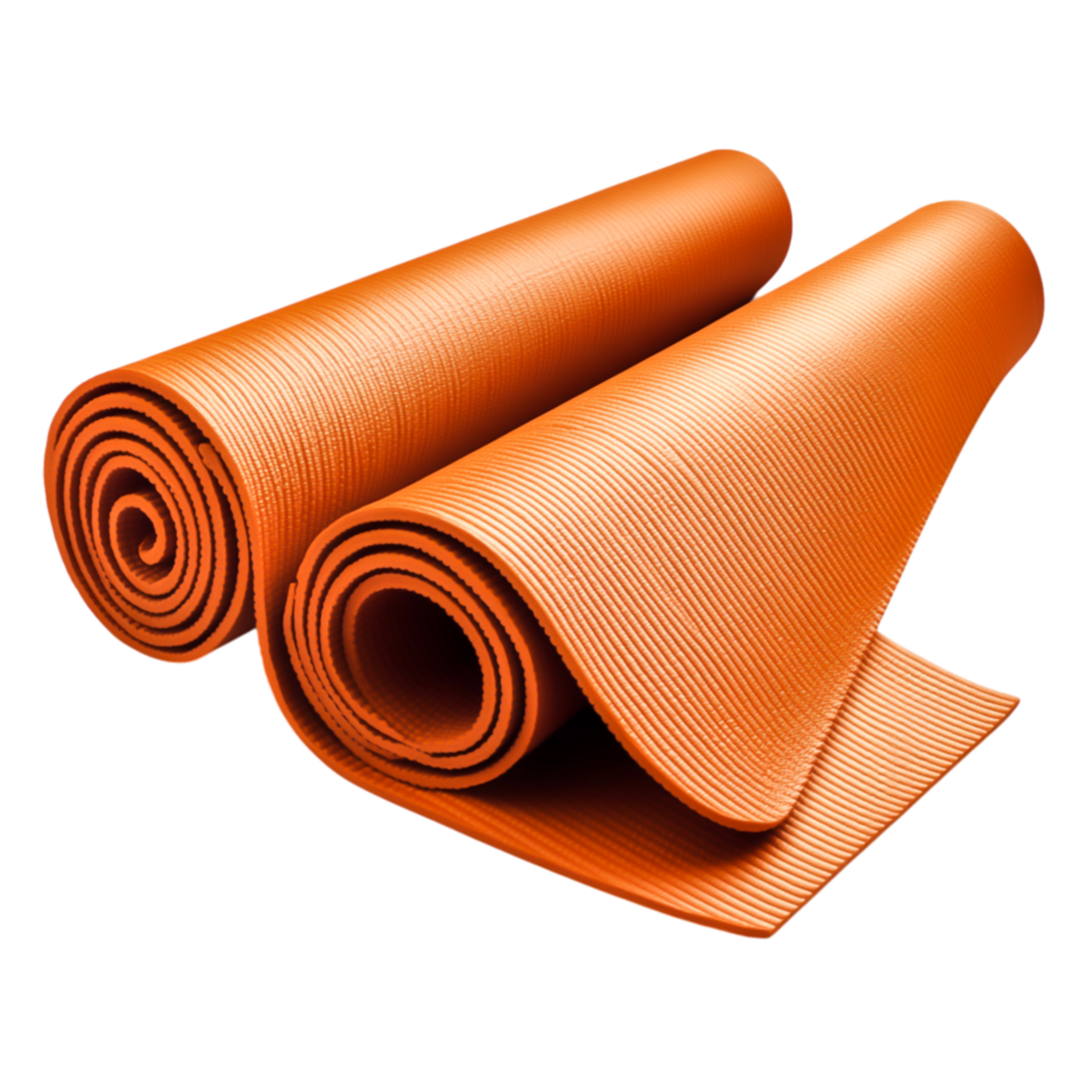 Orange Yoga Mats Rolled Together png