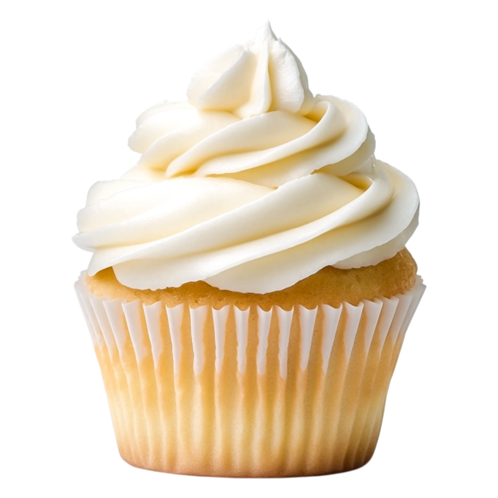 Delicious Vanilla Cupcake with Creamy Frosting on png
