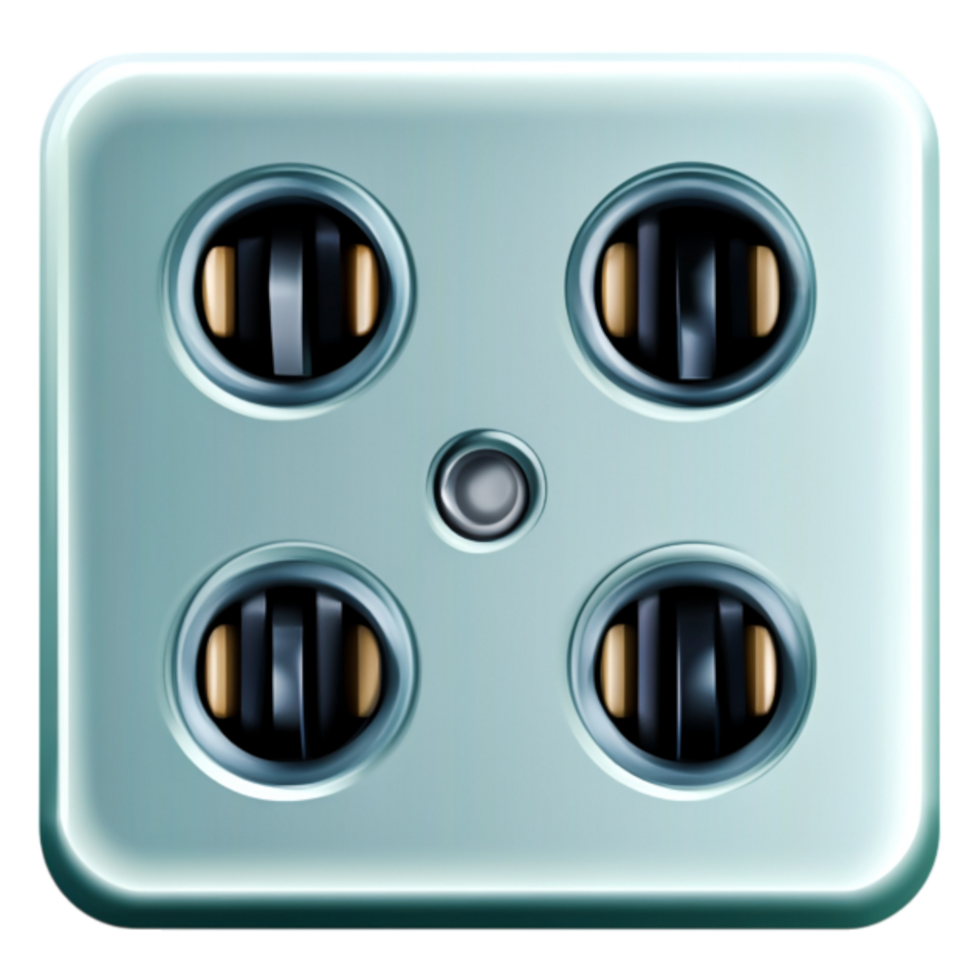 Electrical Power Outlet with Four Sockets in Modern Design png