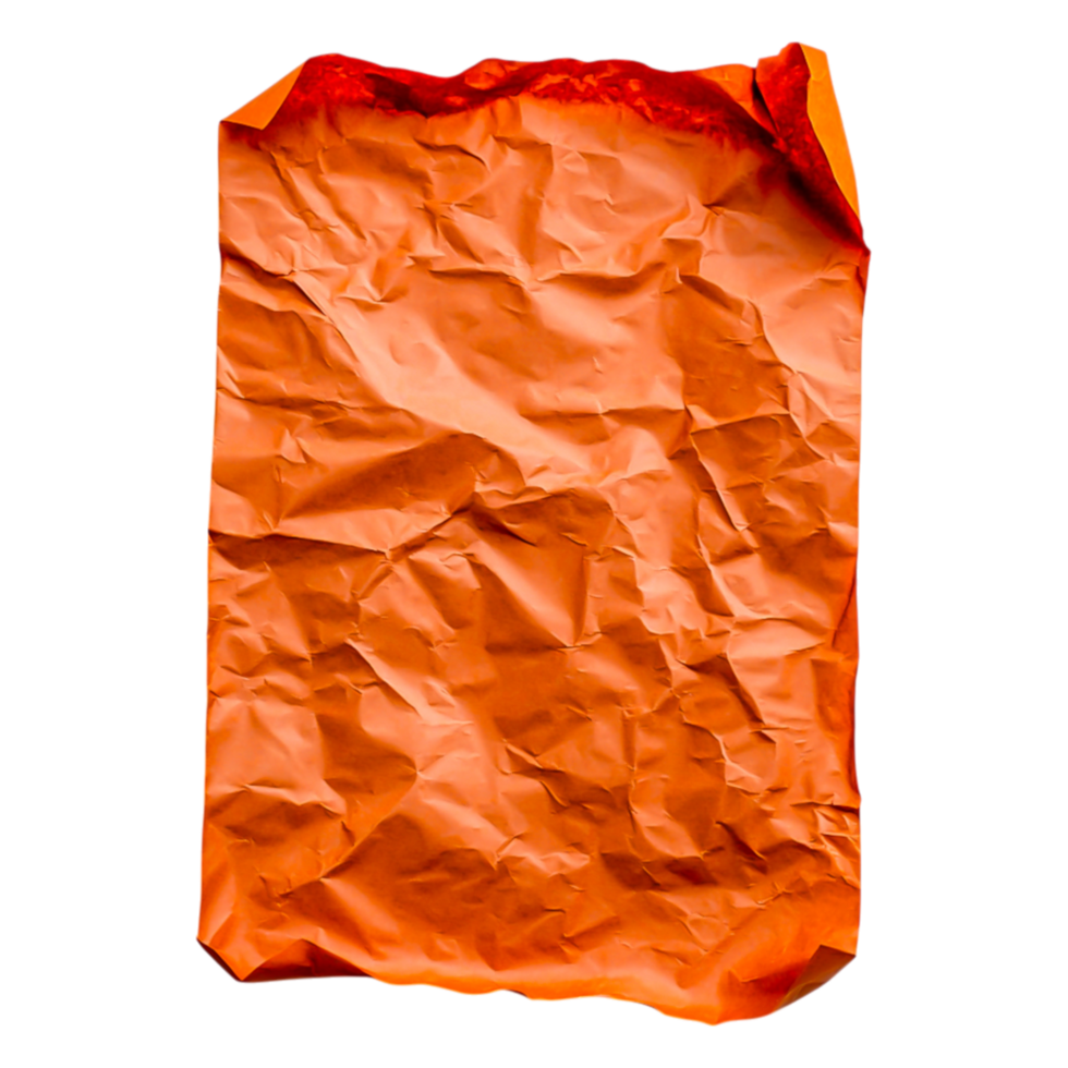 Crumpled Orange Paper Textured Background for Creative Design Projects png