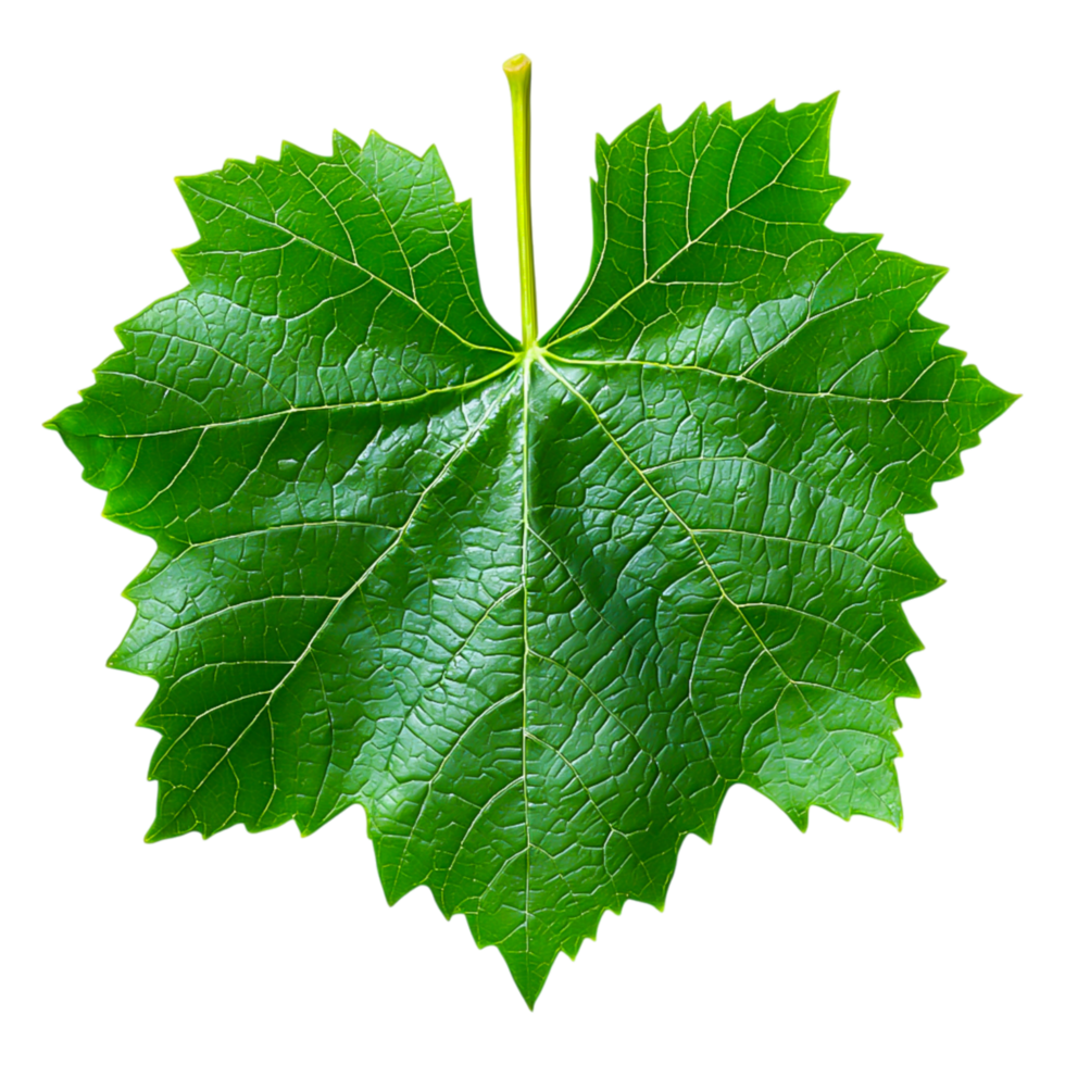 Close-Up Green Leaf with Intricate Veins and Textured Surface png