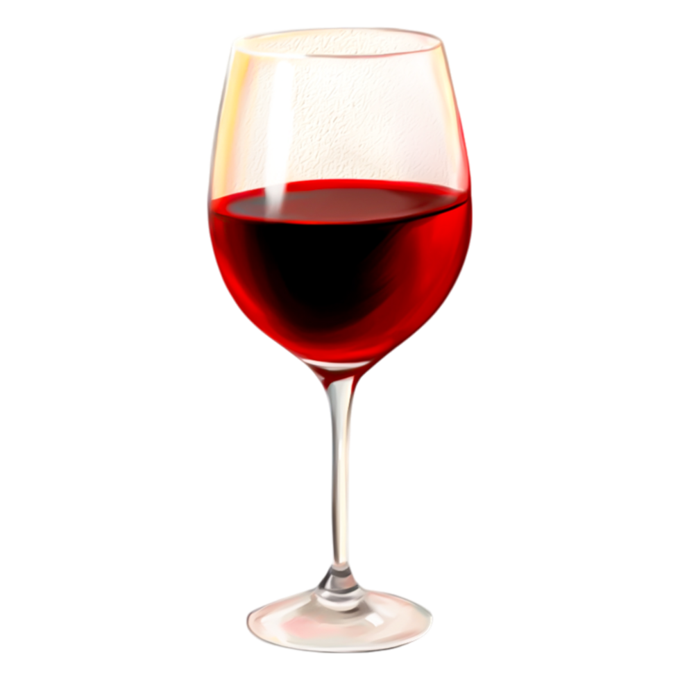 Elegant Red Wine Glass Filled with Rich Crimson Wine Liquid png