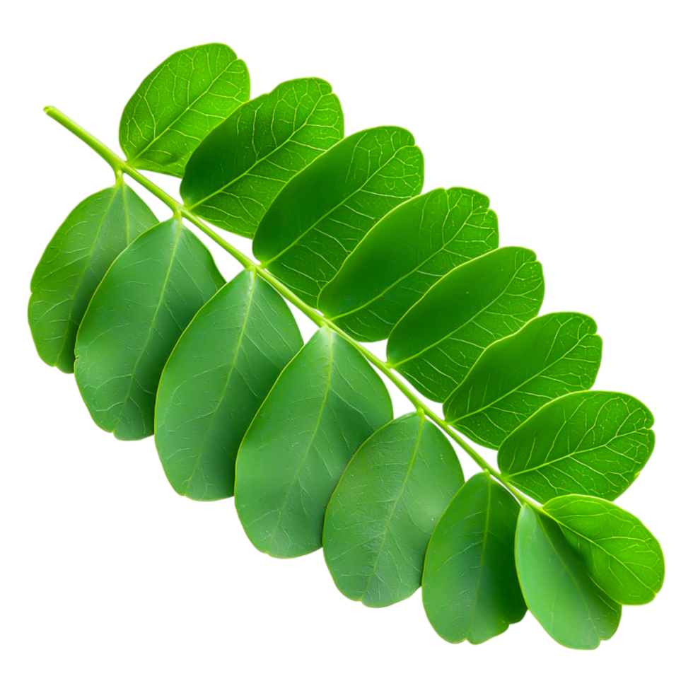 Green Leaf Close-Up on a White Background for Nature Themes png