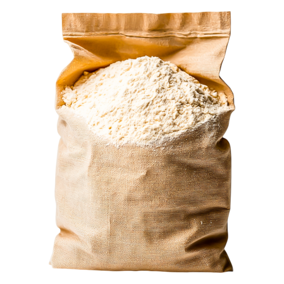 Bag of White Flour on a Plain Background for Culinary Use png