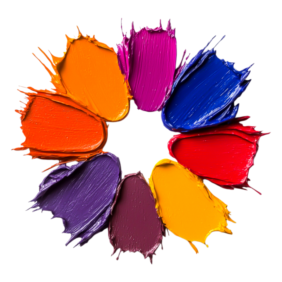 Vibrant Colors Arranged in Circular Pattern on png