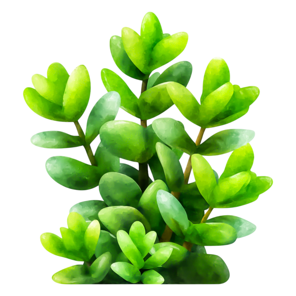 Lush Green Succulent Plant Illustration for Botanical Decor png