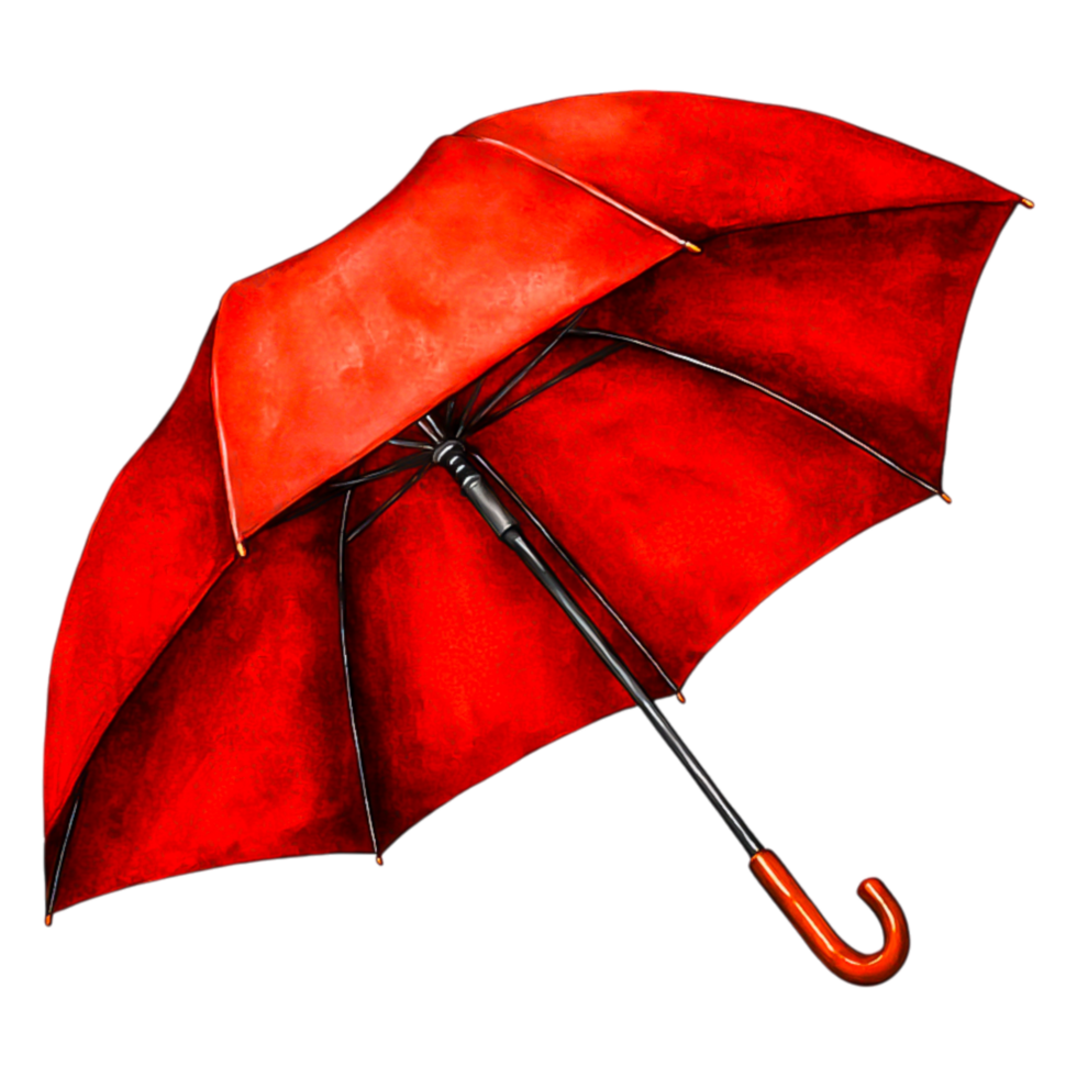 Vibrant Red Umbrella Isolated Against png