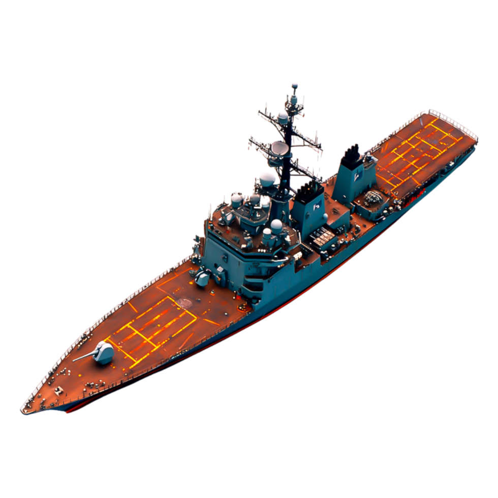 Military Ship Maneuvering with Advanced Technology and Equipment png