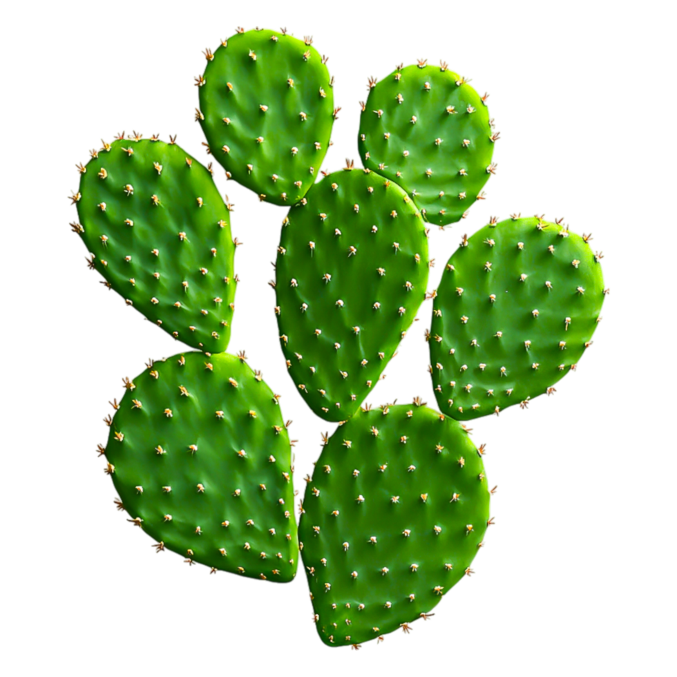 Fresh Green Prickly Pear Cactus Pads png