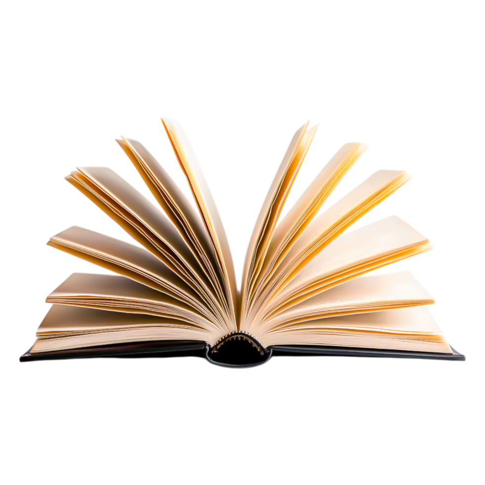 Open Book with Pages Splitting and Light Reflections on Paper png