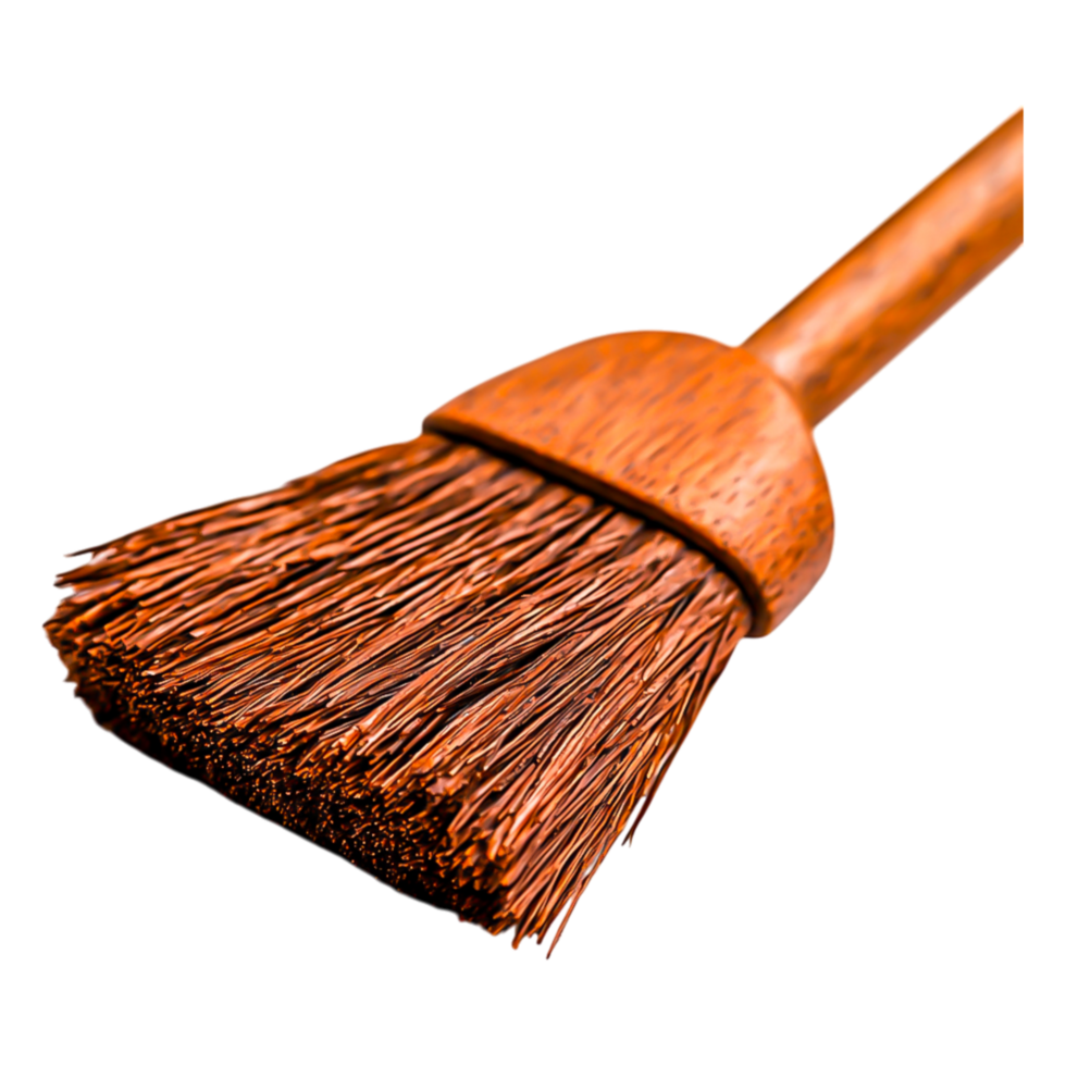 Close-up of a Wooden Brush with Natural Bristles png