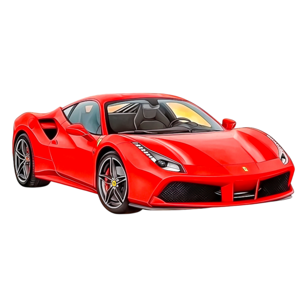 Sporty Red Car with Stylish Design and Sleek Performance Features png