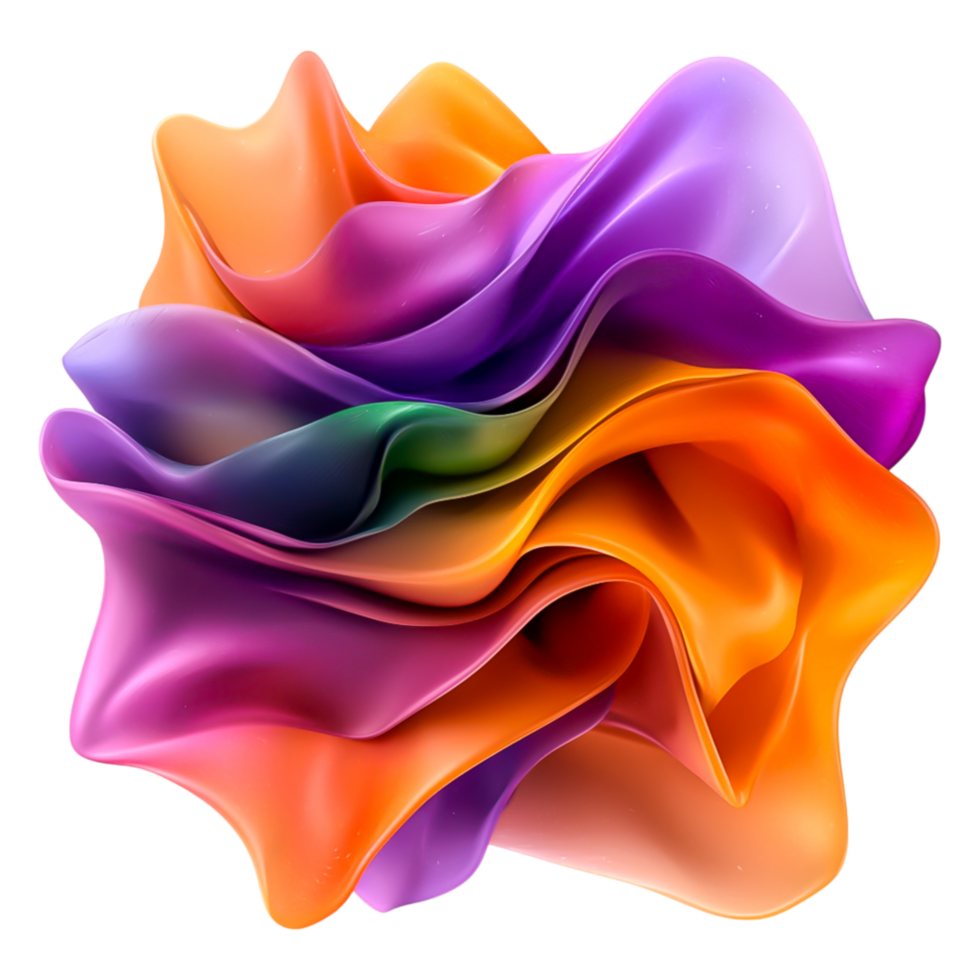 Colorful Abstract Shape with Flowing Curves and Soft Gradients png