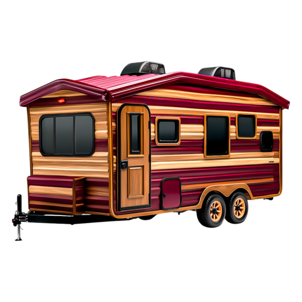 Colorful Vintage Camper Trailer on png