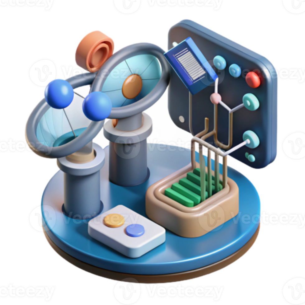 Illustration of Futuristic Technology Control Panel with Abstract Elements png