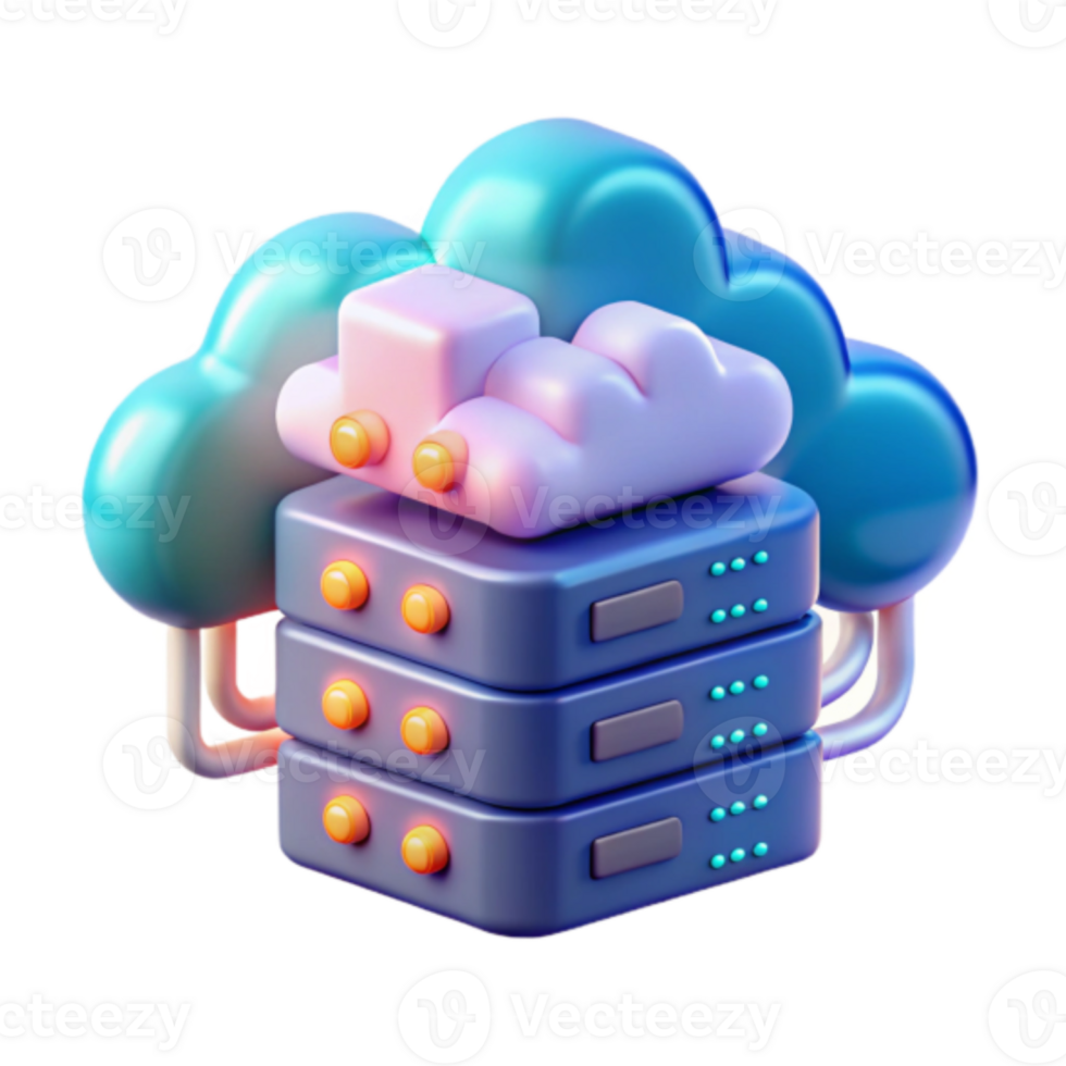 Illustration Cloud Server Network Data Storage System png