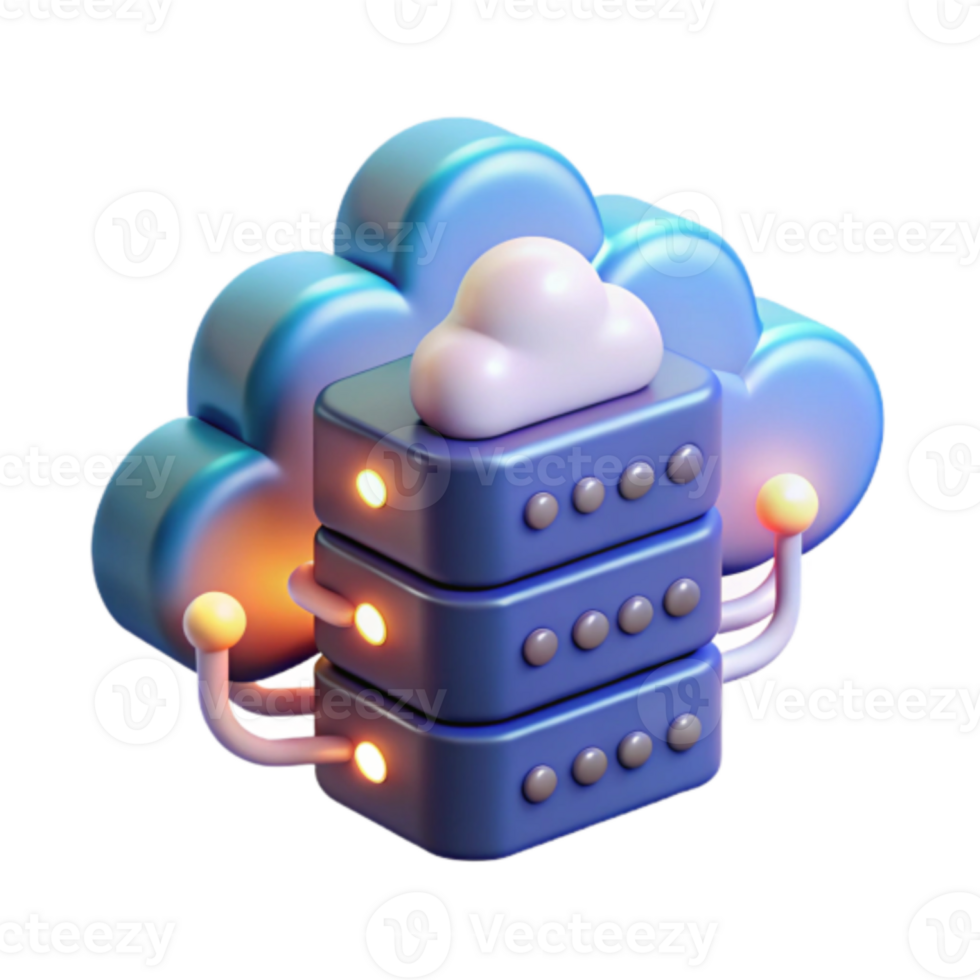 Illustration Cloud Server Network Data Storage Technology png