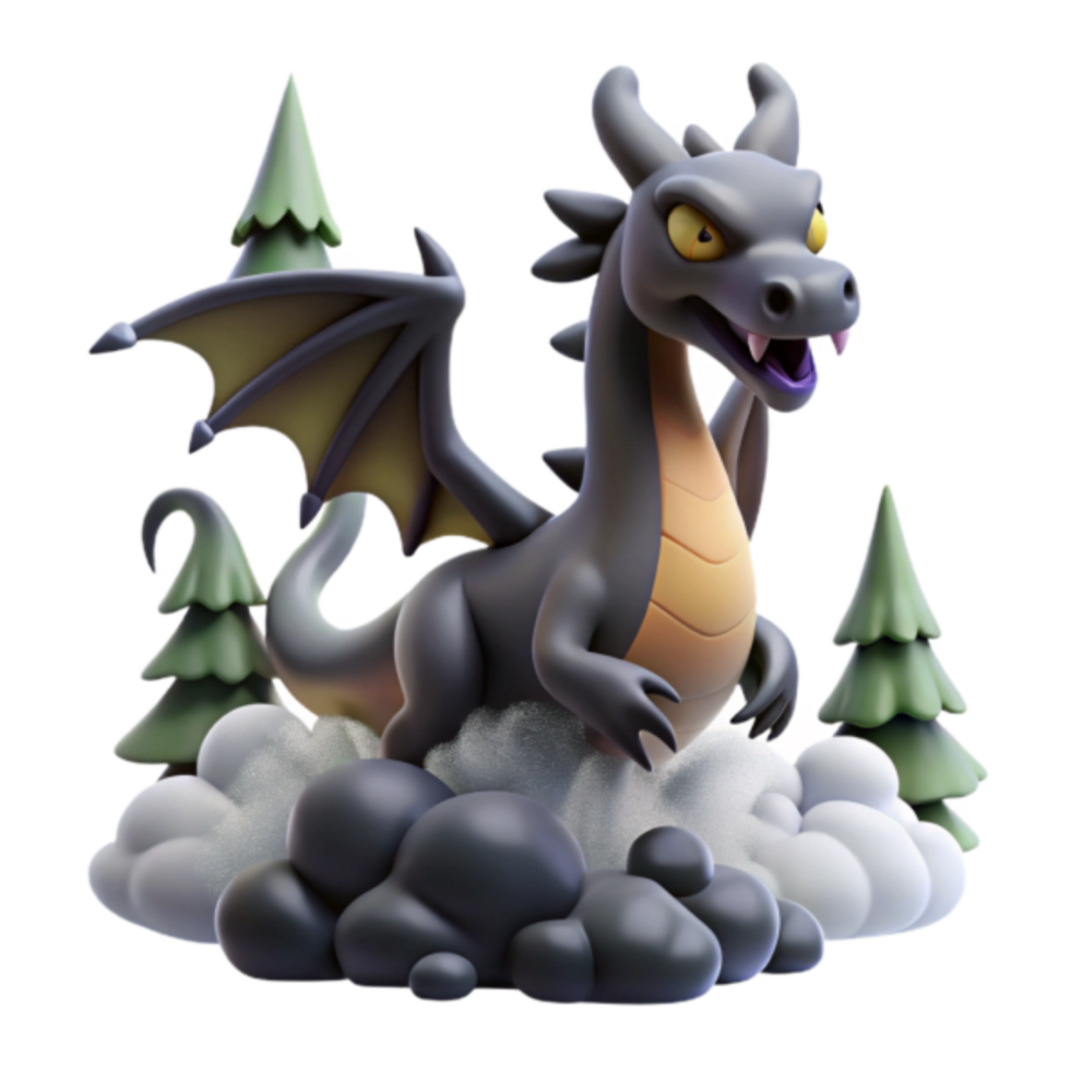 Cartoon Dragon Render Illustration png