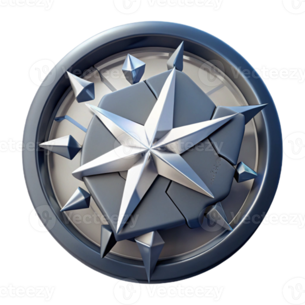Render of a Shattered Compass Rose Emblem png