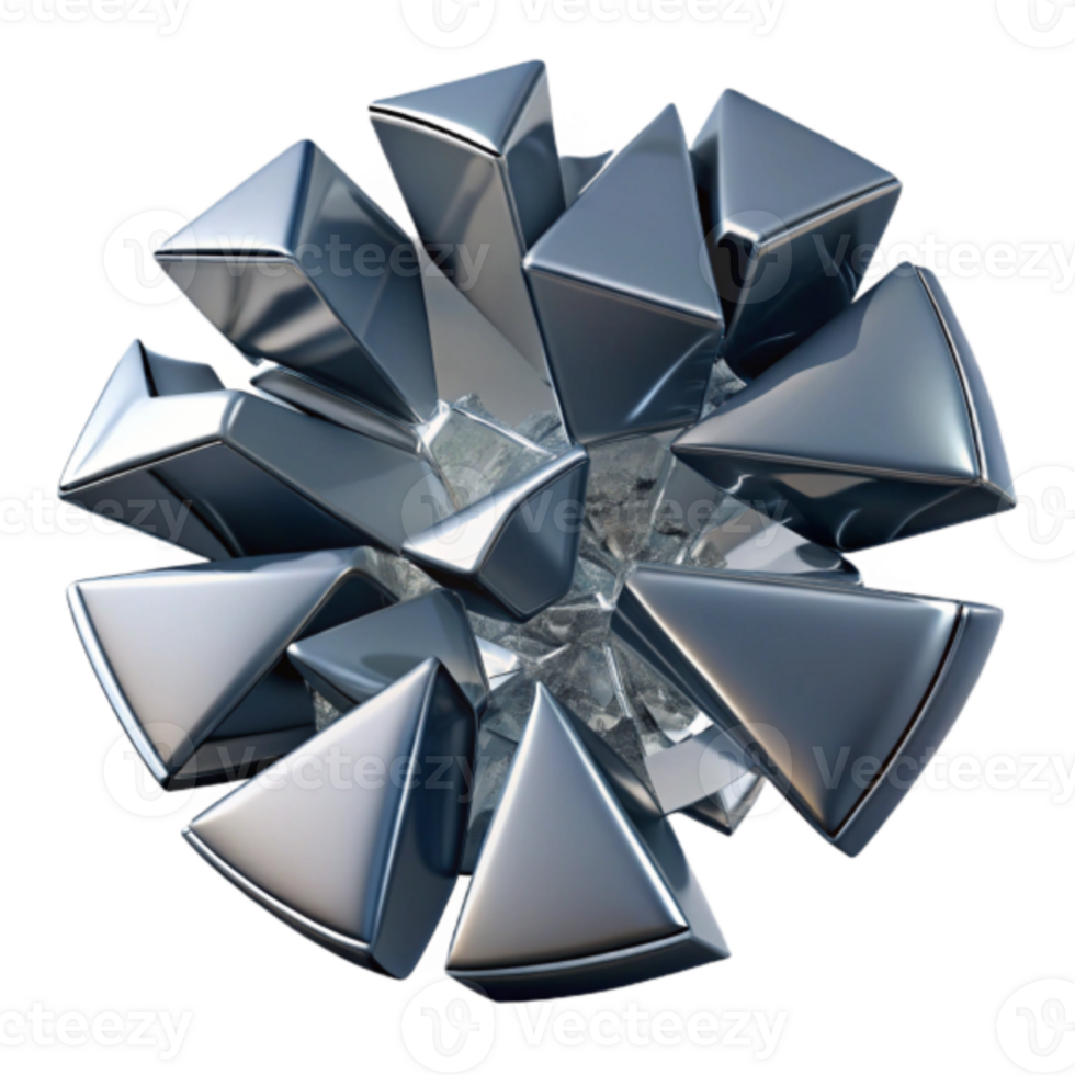 Abstract Render Metallic Triangular Cluster Background Image png