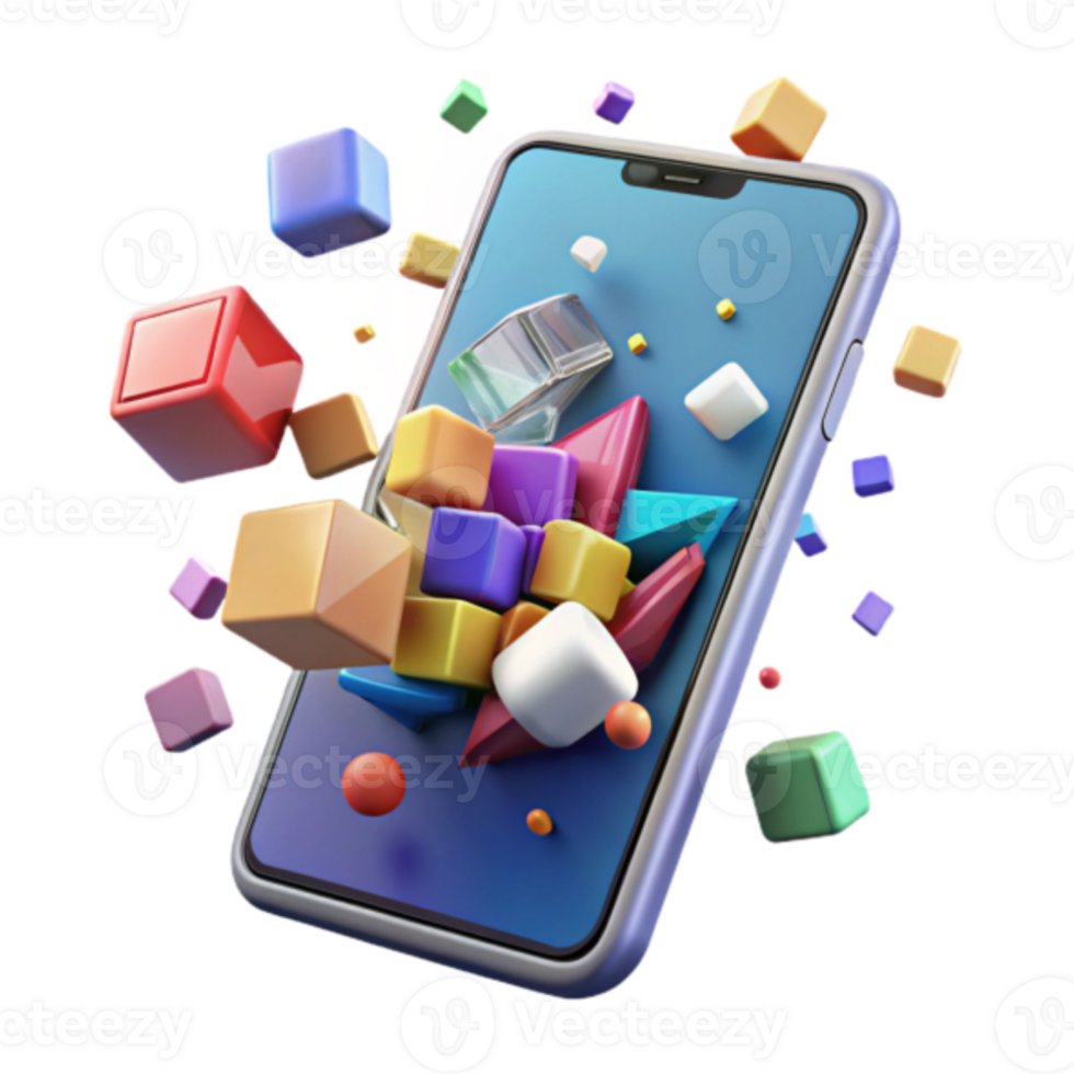 Vibrant Smartphone Display Abstract Background Illustration png