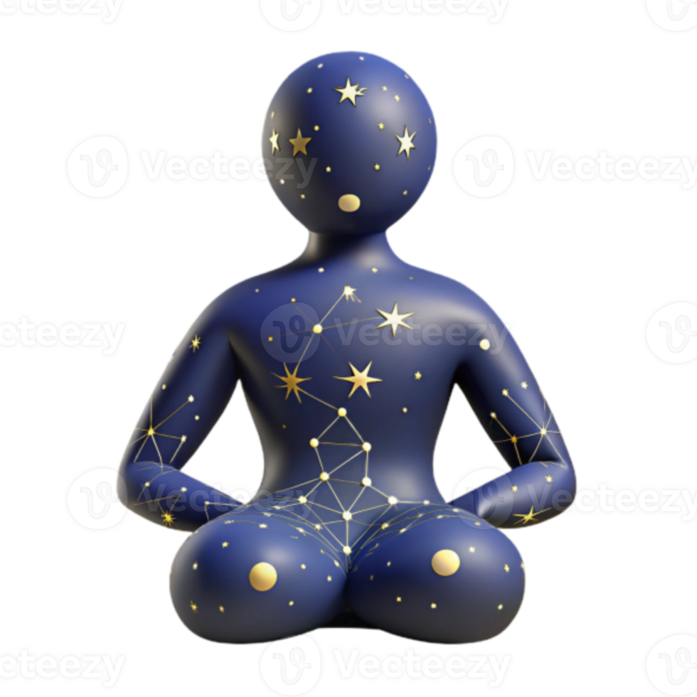 Render Night Sky Yoga Figure Illustration png