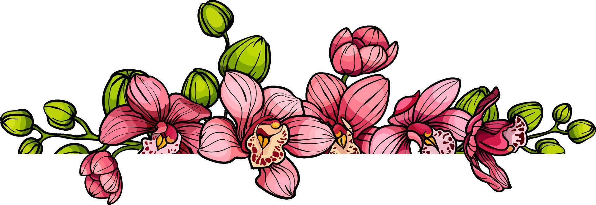 Pink flowers clip art vector