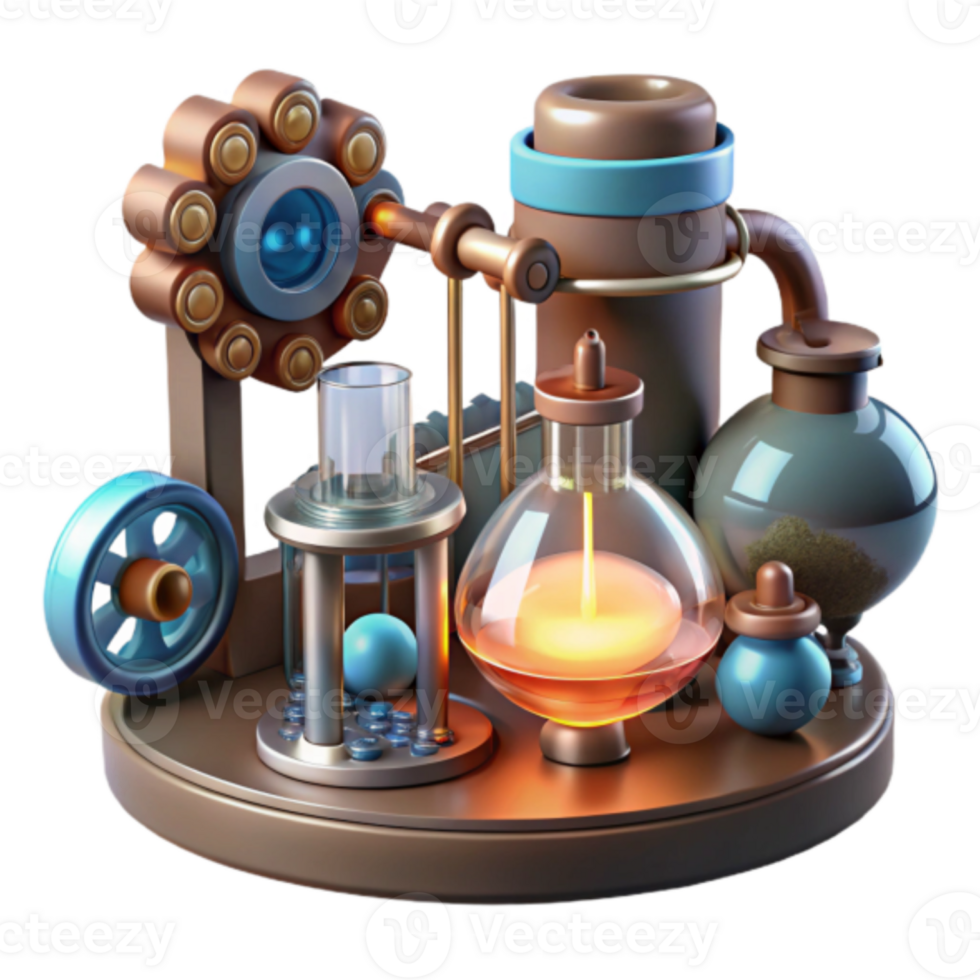 Steampunk Alchemy Lab Illustration png