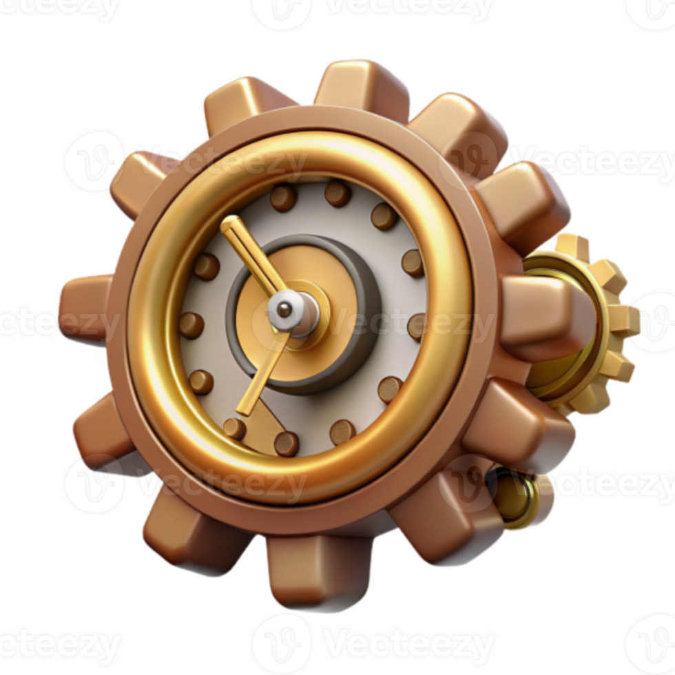 Steampunk Clockwork Gear Render png