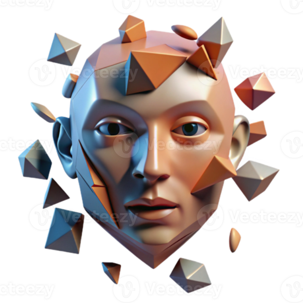 Geometric Face Illustration Abstract Art Shattered Perceptions png