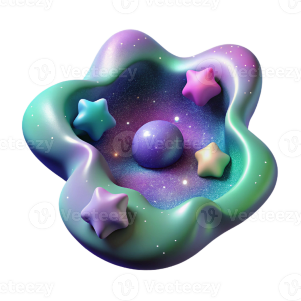 Cosmic Bloom Render Pastel Galaxy Illustration png