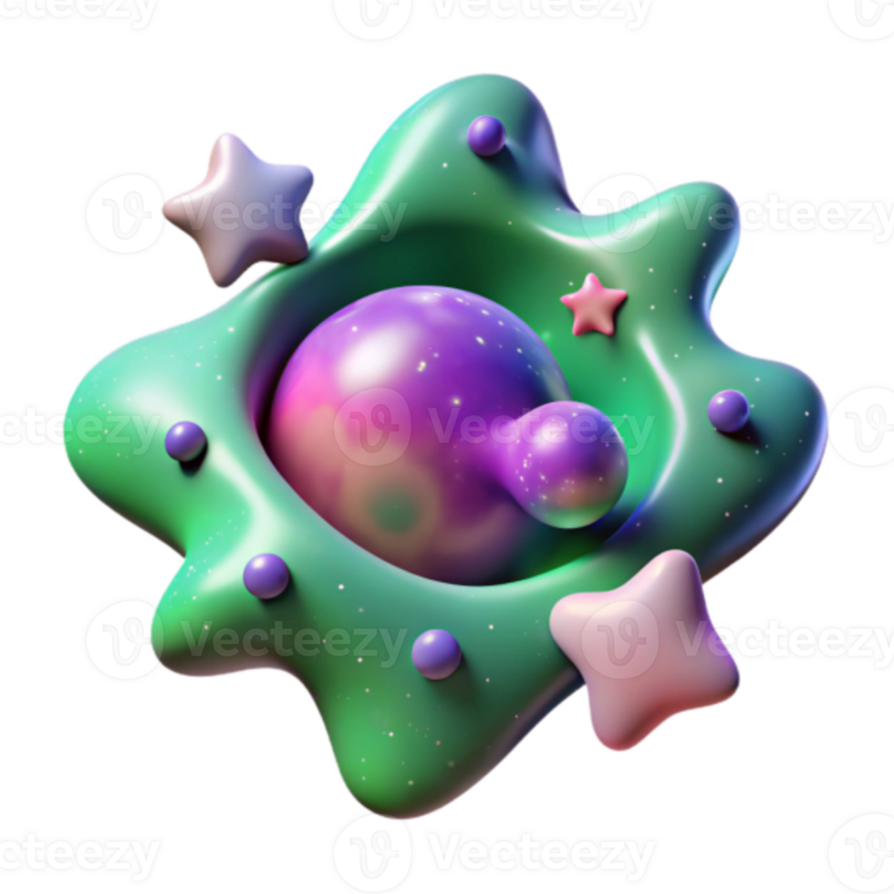 Abstract Render of Colorful Galaxy Nebula with Stars png