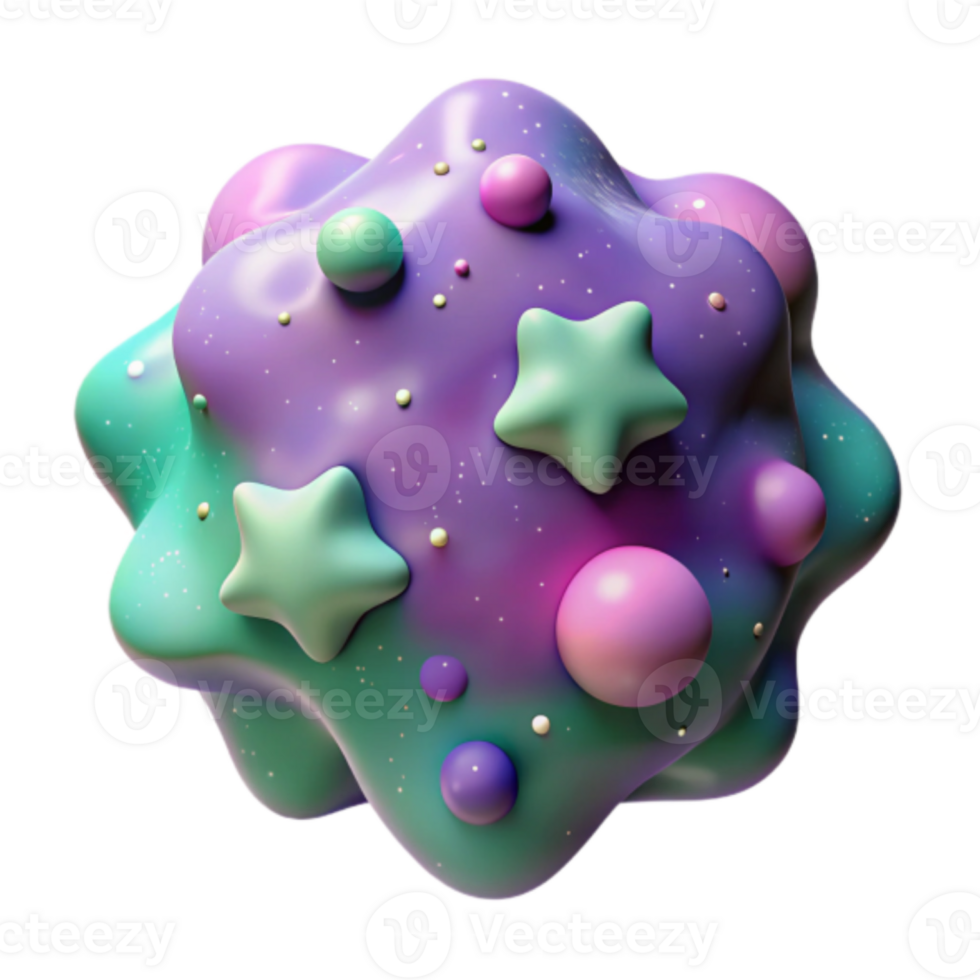 Render Abstract Background Pastel Galaxy Dreamy Stars and Spheres png