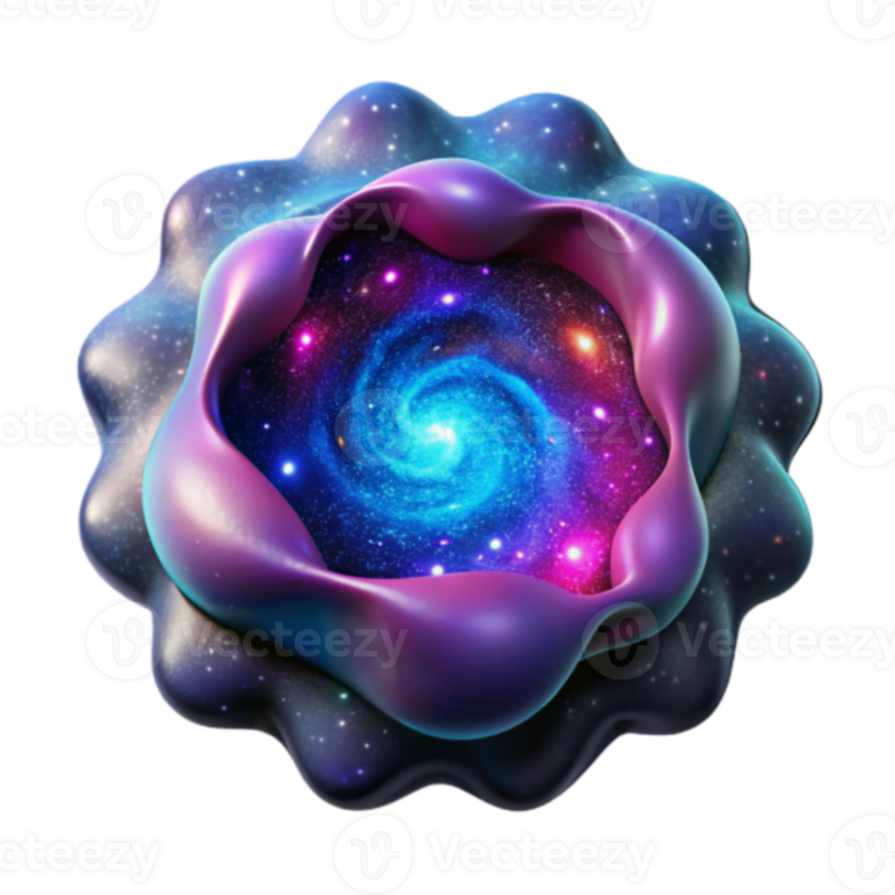 Cosmic Bloom Illustration Galaxy Within a Fluid Form png