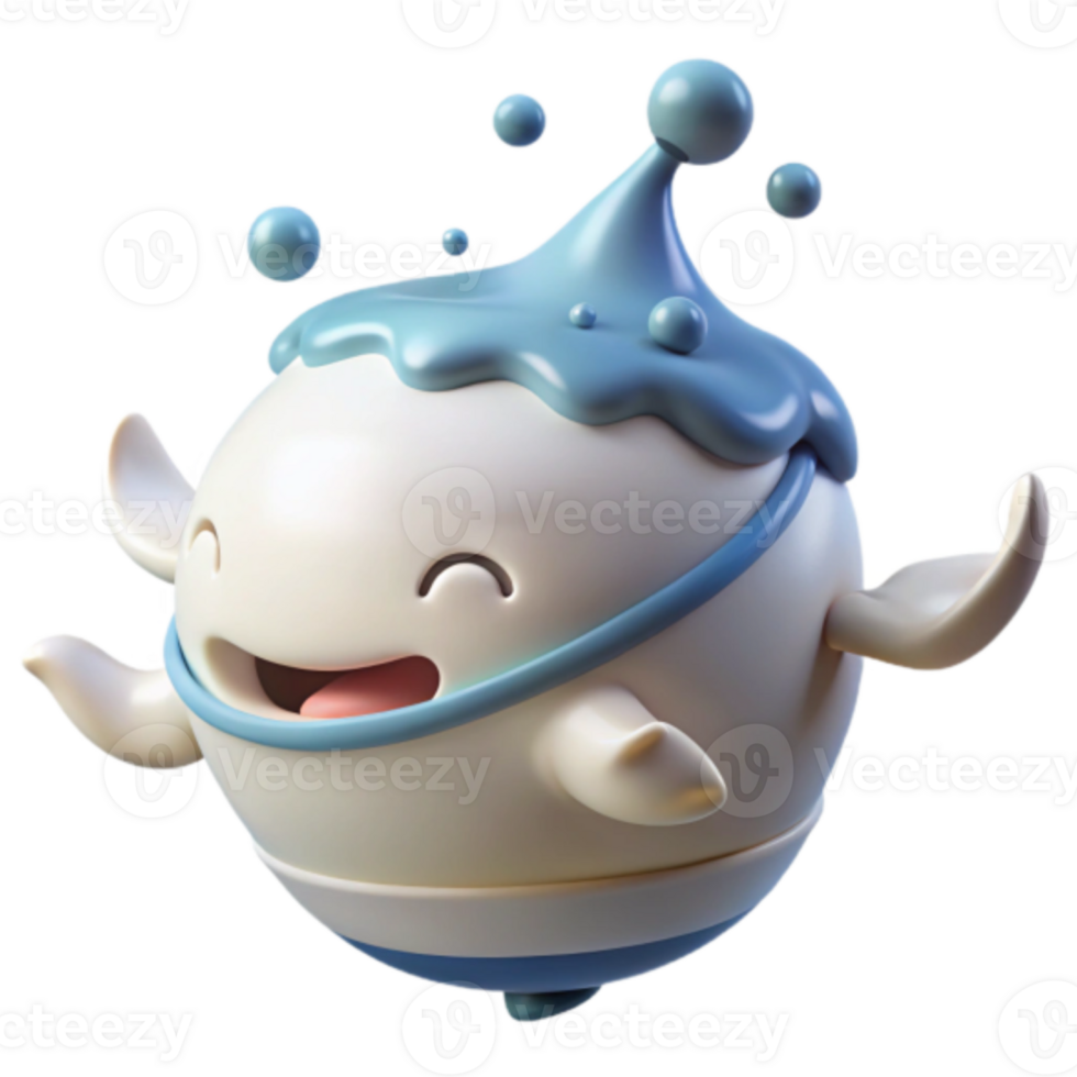 Joyful Render of a Cute Water Creature png