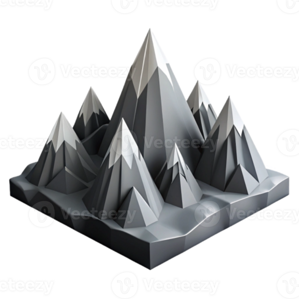 Low Poly Mountain Range Illustration, Abstract Landscape Background png