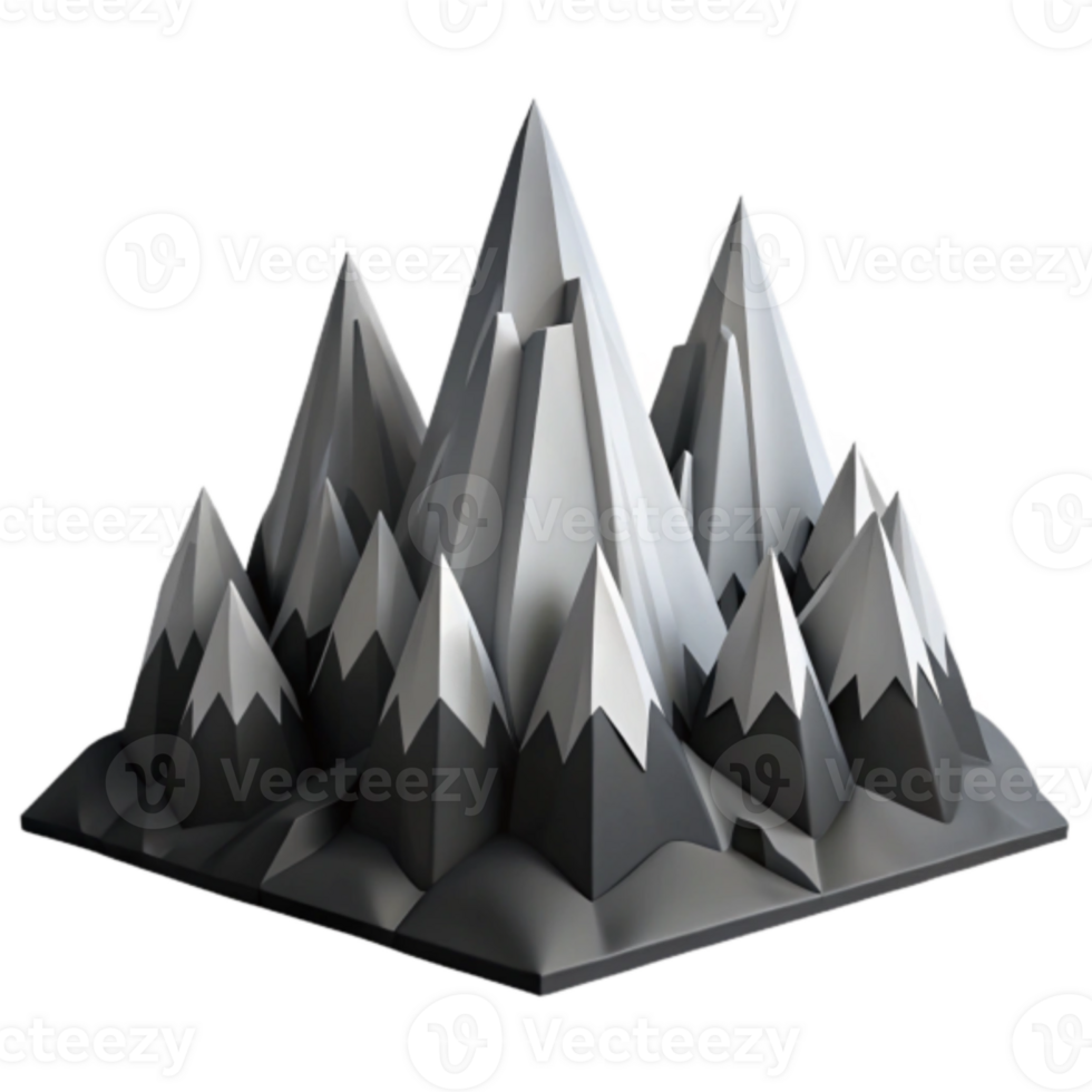 Stylized Mountain Range Illustration Peaks, Geometry, Abstract Landscape png