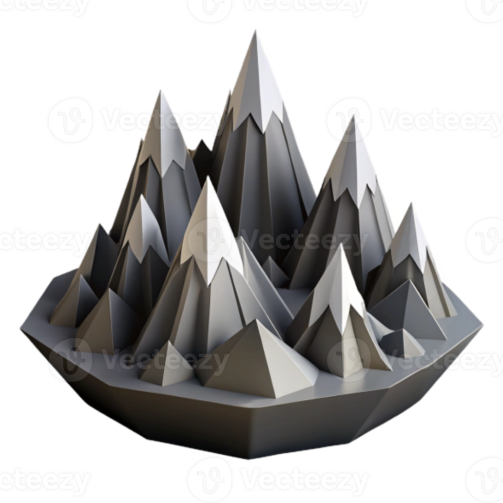 Low Poly Mountain Range Illustration Abstract Background png
