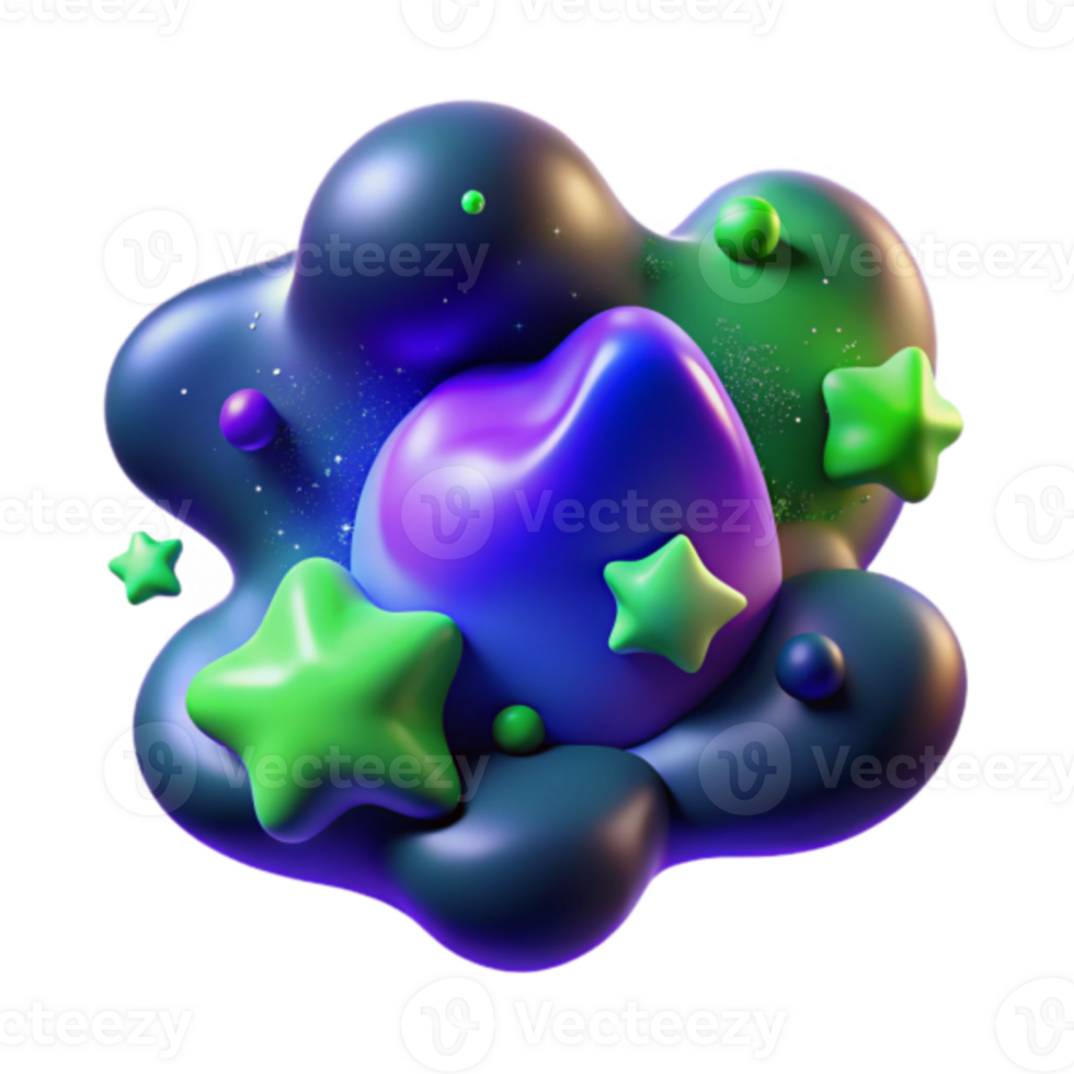 Abstract Background Render of Colorful Galaxy Nebula with Stars png