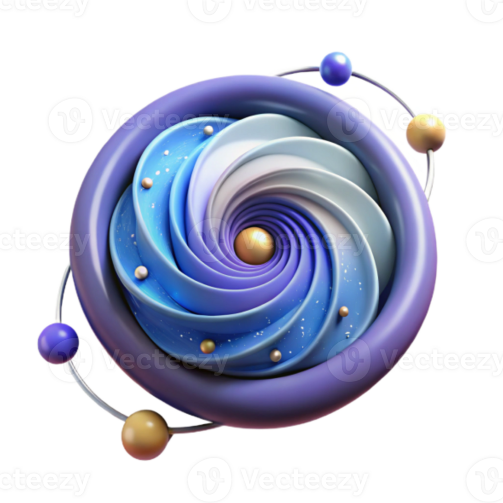 Render Abstract Swirling Galaxy Background Purple Blue White png