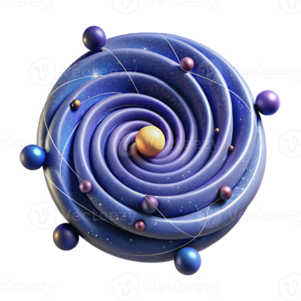 Cosmic Swirl Render Abstract Galaxy Illustration with Planets and Nebula png