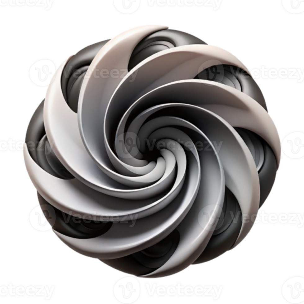 Abstract Spiral Vortex Illustration A Swirling Design of Gray and White png